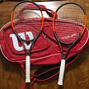 MEGA DEAL. BEST WILSON RAQUETS+WILSON 3 POCKET BAG